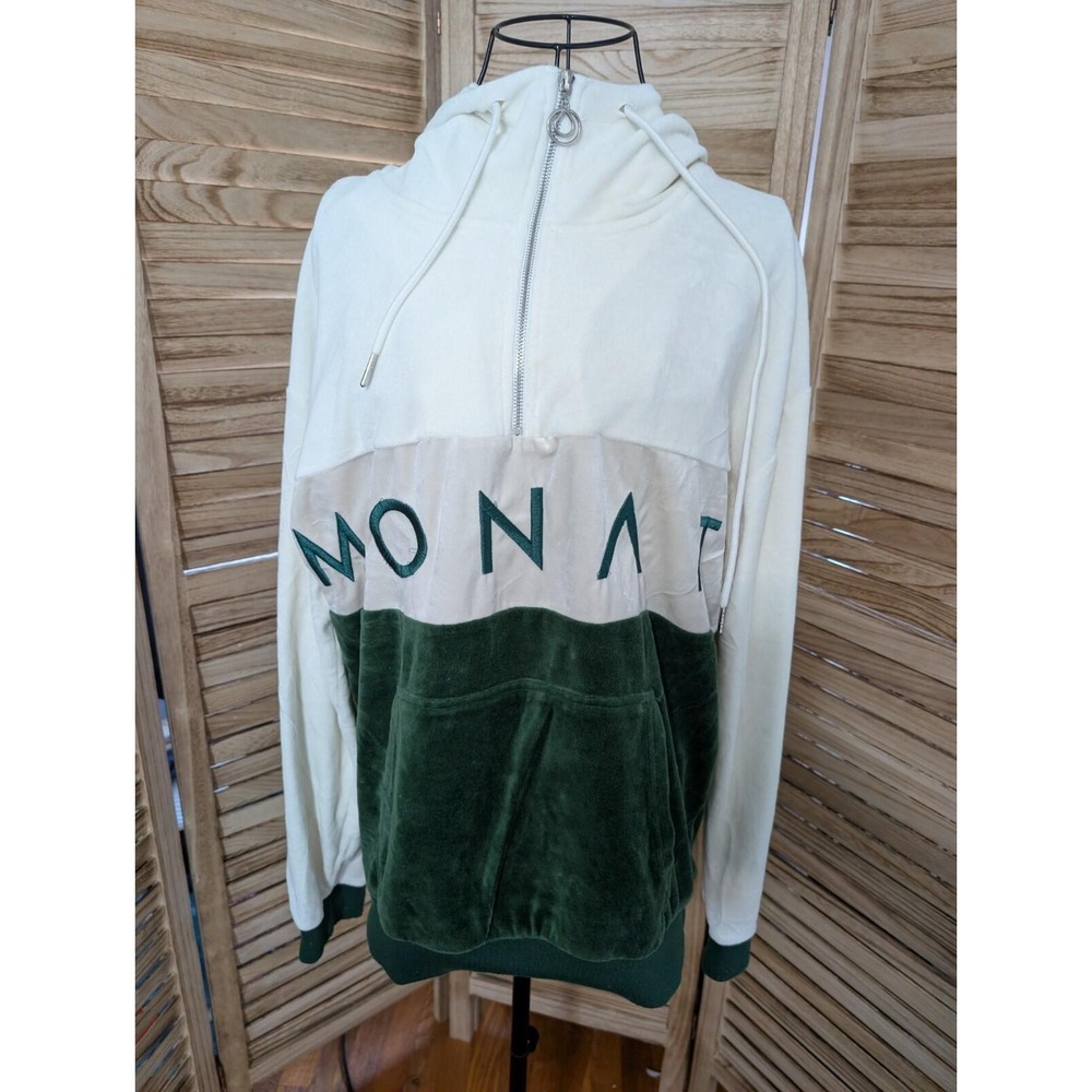 MONAT CULTURE HOODIE, long sleeves, unisex beige/green.Size M